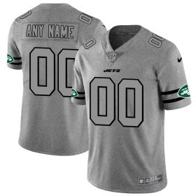 Wholesale Cheap New York Jets Custom Men\'s Nike Gray Gridiron II Vapor Untouchable Limited NFL Jersey
