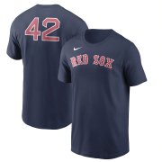 Wholesale Cheap Boston Red Sox Nike Jackie Robinson Day Team 42 T-Shirt Navy