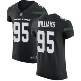 Wholesale Cheap Nike Jets #95 Quinnen Williams Black Alternate Men\'s Stitched NFL Vapor Untouchable Elite Jersey