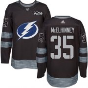 Cheap Adidas Lightning #35 Curtis McElhinney Black 1917-2017 100th Anniversary Stitched NHL Jersey