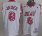 Wholesale Cheap Miami Heat #6 LeBron James White Swingman Throwback Jersey