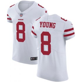 Wholesale Cheap Nike 49ers #8 Steve Young White Men\'s Stitched NFL Vapor Untouchable Elite Jersey