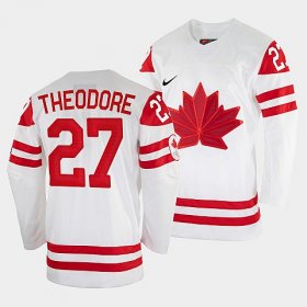 Wholesale Cheap Men\'s Shea Theodore Canada Hockey White 2022 Beijing Winter #27 Olympic Home Jersey