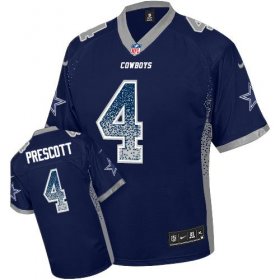 Wholesale Cheap Nike Cowboys #4 Dak Prescott Navy Blue Team Color Men\'s Stitched NFL Elite Drift Fashion Jersey