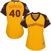 Wholesale Cheap Royals #40 Kelvin Herrera Gold 2016 All-Star American League Women's Stitched MLB Jersey