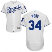 Wholesale Cheap Royals #34 Travis Wood White Flexbase Authentic Collection Stitched MLB Jersey