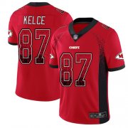 Wholesale Cheap Nike Chiefs #87 Travis Kelce Red Team Color Men's Stitched NFL Limited Rush Drift Fashion Jersey