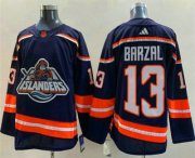 Cheap Men's New York Islanders #13 Mathew Barzal Blue 2022 Reverse Retro Stitched Jersey