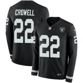 Wholesale Cheap Nike Raiders #22 Isaiah Crowell Black Team Color Men\'s Stitched NFL Limited Therma Long Sleeve Jersey
