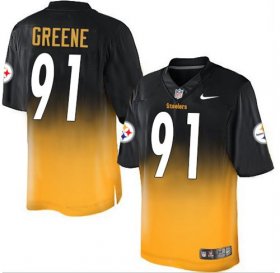 Wholesale Cheap Nike Steelers #91 Kevin Greene Black/Gold Men\'s Stitched NFL Elite Fadeaway Fashion Jersey