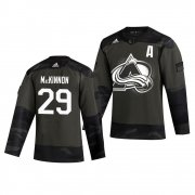 Wholesale Cheap Colorado Avalanche #29 Nathan MacKinnon Adidas 2019 Veterans Day Men's Authentic Practice NHL Jersey Camo