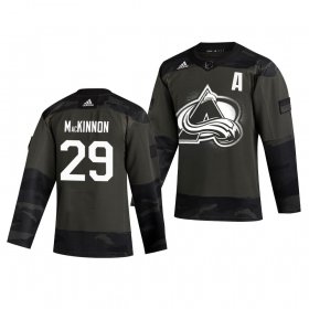 Wholesale Cheap Colorado Avalanche #29 Nathan MacKinnon Adidas 2019 Veterans Day Men\'s Authentic Practice NHL Jersey Camo
