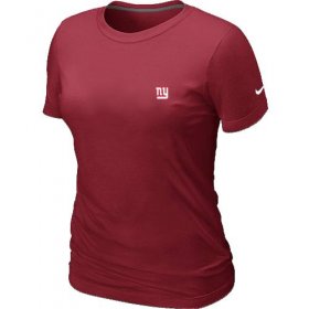 Wholesale Cheap Women\'s Nike New York Giants Chest Embroidered Logo T-Shirt Red