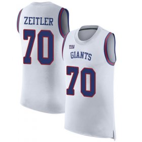 Wholesale Cheap Nike Giants #70 Kevin Zeitler White Men\'s Stitched NFL Limited Rush Tank Top Jersey