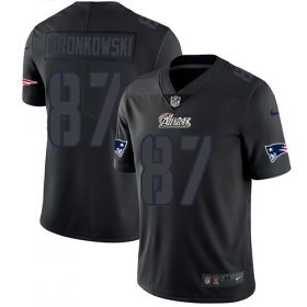Wholesale Cheap Nike Patriots #87 Rob Gronkowski Black Men\'s Stitched NFL Limited Rush Impact Jersey