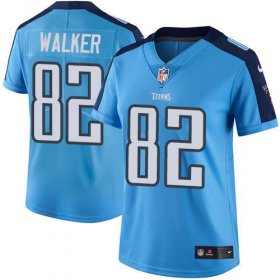 Wholesale Cheap Nike Titans #82 Delanie Walker Light Blue Women\'s Stitched NFL Limited Rush Jersey