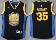 Wholesale Cheap Men's Golden State Warriors #35 Kevin Durant Black With Blue Edge Stitched NBA Adidas Revolution 30 Swingman Jersey