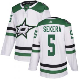 Wholesale Cheap Adidas Stars #5 Andrej Sekera White Road Authentic Stitched NHL Jersey