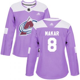 Wholesale Cheap Adidas Avalanche #8 Cale Makar Purple Authentic Fights Cancer Women\'s Stitched NHL Jersey