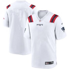 Wholesale Cheap Men\'s New England Patriots White Blank Limited Stitched NFL Jersey