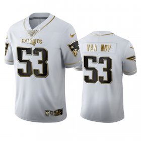 Wholesale Cheap New England Patriots #53 Kyle Van Noy Men\'s Nike White Golden Edition Vapor Limited NFL 100 Jersey