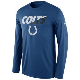 Wholesale Cheap Men\'s Indianapolis Colts Nike Royal Legend Staff Practice Long Sleeves Performance T-Shirt