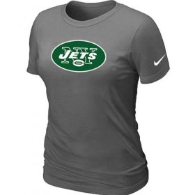 Wholesale Cheap Women\'s Nike New York Jets Logo NFL T-Shirt Dark Grey
