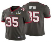 Wholesale Cheap Men's Tampa Bay Buccaneers #35 Jamel Dean Grey 2021 Super Bowl LV Limited Stitched NFL Jersey