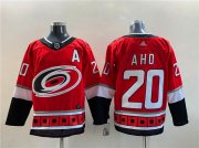 Cheap Men's Carolina Hurricanes #20 Sebastian Aho NEW Red Stitched Jersey