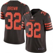 Wholesale Cheap Nike Browns #32 Jim Brown Brown Men's Stitched NFL Limited Rush Jersey