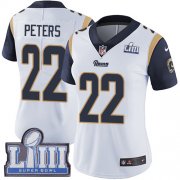 Wholesale Cheap Nike Rams #22 Marcus Peters White Super Bowl LIII Bound Women's Stitched NFL Vapor Untouchable Limited Jersey