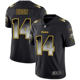 Wholesale Cheap Nike Vikings #14 Stefon Diggs Black Men\'s Stitched NFL Vapor Untouchable Limited Smoke Fashion Jersey