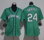 Wholesale Cheap Mariners #24 Ken Griffey Green Cool Base Stitched Youth MLB Jersey