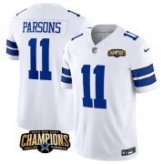 Cheap Men's Dallas Cowboys #11 Micah Parsons White 2023 F.U.S.E. NFC East Champions Patch Football Stitched Jersey