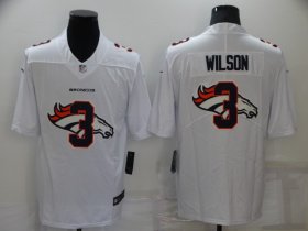 Wholesale Cheap Men\'s Denver Broncos #3 Russell Wilson White 2020 Shadow Logo Vapor Untouchable Stitched NFL Nike Limited Jersey