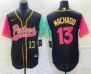 Wholesale Cheap Men's San Diego Padres #13 Manny Machado Number Black NEW 2023 City Connect Cool Base Stitched Jersey