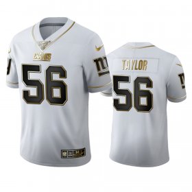 Wholesale Cheap New York Giants #56 Lawrence Taylor Men\'s Nike White Golden Edition Vapor Limited NFL 100 Jersey