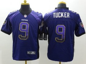 Wholesale Cheap Nike Ravens #9 Justin Tucker Purple Team Color Men\'s Stitched NFL Elite Drift Fashion Jersey