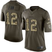 Wholesale Cheap Nike Seahawks #12 Fan Green Men's Stitched NFL Limited 2015 Salute To Service Jersey