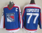 Wholesale Cheap Rangers #77 Phil Esposito Blue/White CCM Throwback Stitched NHL Jersey