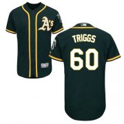 Wholesale Cheap Athletics #60 Andrew Triggs Green Flexbase Authentic Collection Stitched MLB Jersey