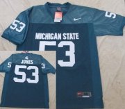 Wholesale Cheap Michigan State Spartans #53 Greg Jones Green Jersey