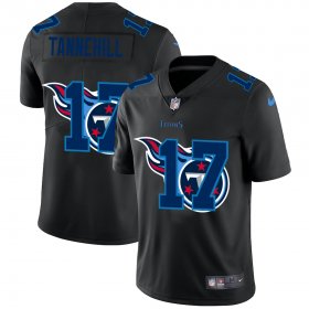 Cheap Tennessee Titans #17 Ryan Tannehill Men\'s Nike Team Logo Dual Overlap Limited NFL Jersey Black