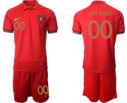 Wholesale Cheap Men 2021 European Cup Portugal home red customized Soccer Jersey