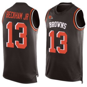 Wholesale Cheap Nike Browns #13 Odell Beckham Jr Brown Team Color Men\'s Stitched NFL Limited Tank Top Jersey