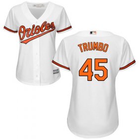 Wholesale Cheap Orioles #45 Mark Trumbo White Home Women\'s Stitched MLB Jersey