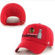 Wholesale Cheap NHL Chicago Blackhawks 47 Brand Red 2015 Stanley Cup Champions Clean-Up Adjustable Hat