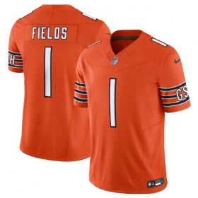 Wholesale Cheap Men\'s Chicago Bears #1 Justin Fields Orange 2023 F.U.S.E. Vapor Untouchable Football Limited Stitched Jersey