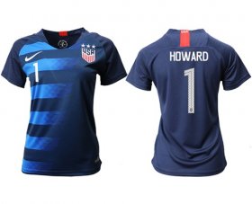 Wholesale Cheap Women\'s USA #1 Howard Away Soccer Country Jersey