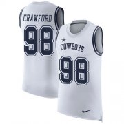 Wholesale Cheap Nike Cowboys #98 Tyrone Crawford White Men's Stitched NFL Limited Rush Tank Top Jersey